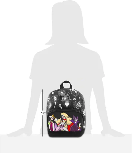 Vista 7 de Disney Villains Mini mochila para mujer Mochila de lona de Disney Villains de 10 pulgadas con bolsillo frontal y marcador Paquete de mochila