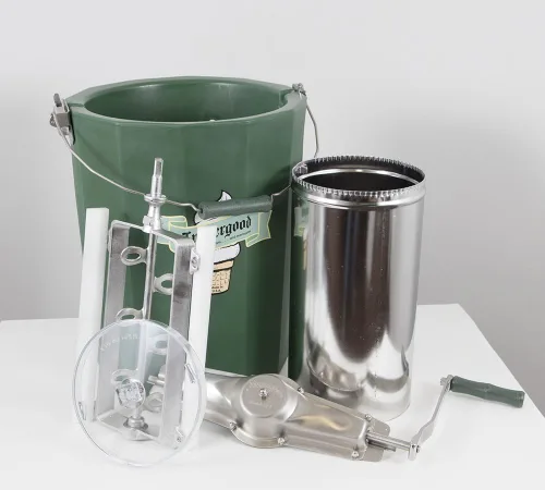 Vista 5 de PREMIUM - Máquina de helados Immergood de 8 cuartos de galón - Acero inoxidable - Manivela de mano