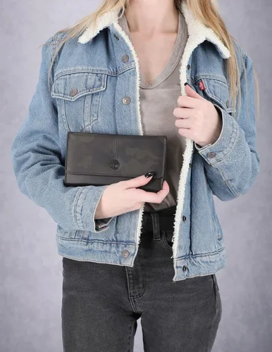 Vista 33 de Timberland - Cartera de piel con solapa RFID para mujer, Rojo, talla única