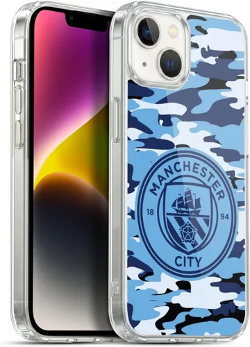 Vista 228 de Head Case Designs Funda de gel con licencia oficial del Manchester City Man City FC Blue Moon Badge Camou [protección de grado militar] compatible