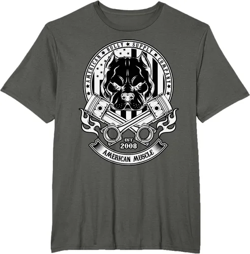 Vista 5 de American Muscle - Camiseta de cabeza dura Pit Bull American Bully, Negro, S