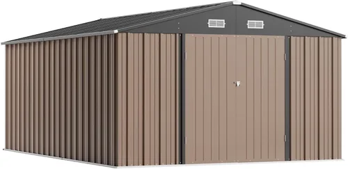 Vista 15 de Greesum Cobertizo de almacenamiento para exteriores de 3 x 3 pies, cobertizo de metal con cerradura para patio trasero, piscina, patio y Negro