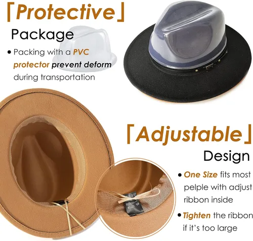 Vista 42 de Lisianthus - Sombrero con cinta con hebilla de ajuste, para mujer, modelo Fedora