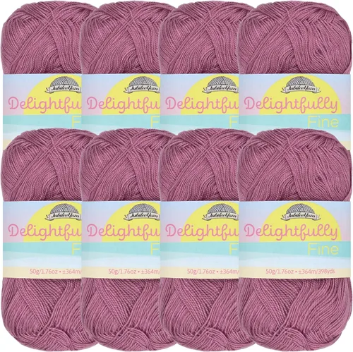 Vista 41 de JubileeYarn - Ovillo de hilo deliciosamente fino, 1.76 oz/madeja de rayón de bambú, color rosa polvo, 4 madejas
