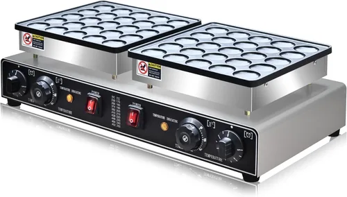 Vista 8 de Mini máquina eléctrica de panqueques de 1900 W, 50 piezas comerciales, mini panqueques holandeses, parrilla holandesa de 1.8 pulgadas