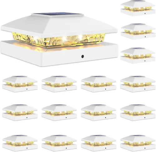 Vista 16 de VOLISUN Luces solares 4x4, paquete de 12 luces negras impermeables para Negro