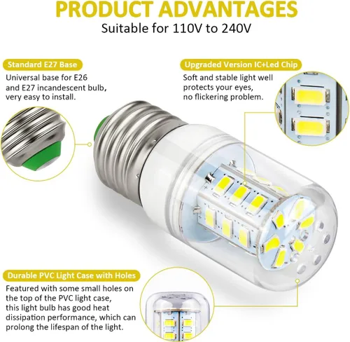Vista 3 de EAGLEGGO KEI D34L - Bombilla de repuesto para refrigerador Frigidaire Kenmore Electrolux 5304511738 LED para reemplazar PS12364857 AP6278388 4584444