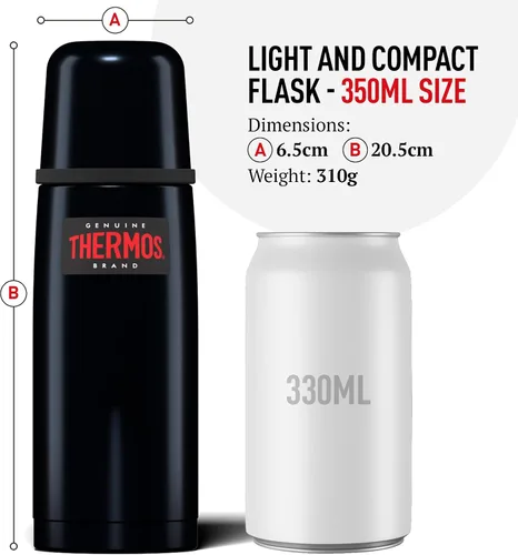 Vista 7 de Thermos Frasco ligero y compacto, acero inoxidable, azul medianoche, 11.8 fl oz