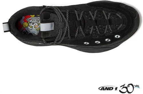 Vista 4 de AND1 Marauder - Tenis de baloncesto para hombre, tenis casuales de baloncesto bajos, tallas 7 a 15, negro, blanco, rojo y gris
