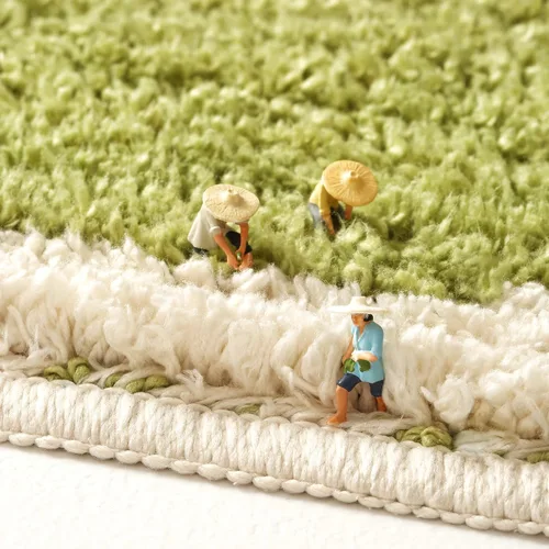 Vista 5 de Apeso Alfombra de baño con patrón de plantas, ultra absorbente, antideslizante, lavable a máquina, alfombra de felpa gruesa, microfibra suave