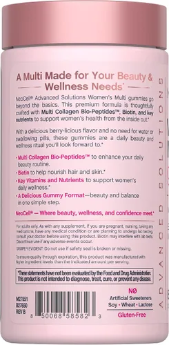 Vista 3 de NeoCell Gomitas multivitamínicas para mujer 80 gomitas Multi con colágeno avanzado con minerales esenciales Sabor a bayas