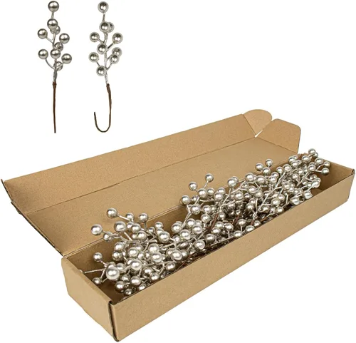 Vista 9 de LLZLL Paquete de 32 Picks Navideños Bayas Artificiales de Árbol de Navidad de 6.5 Pulgadas Tallos de Bayas de Acebo para Invierno Navidad Vacaciones