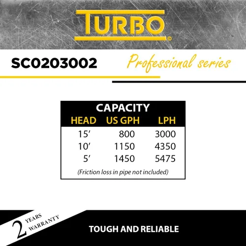 Vista 5 de Turbo Bomba sumergible de utilidad 1/3HP sin interruptor