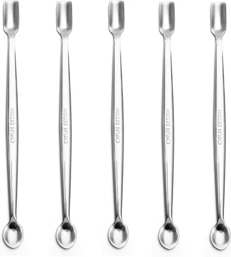 Vista 15 de Juego de 9 cucharas de acero inoxidable 304 para manualidades, álbumes de recortes, polvos de relieve con purpurina, lentejuelas y otros adornos