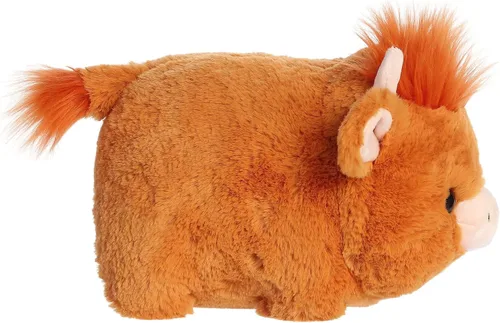 Vista 3 de Aurora Adorable animal de peluche Spudsters Hamish Highland Cow – Forma redonda que hace que los abrazos reconfortantes – Perfecto para niños