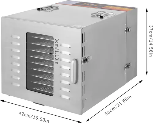 Vista 9 de Deshidratador de alimentos para cecina, máquina deshidratadora eléctrica de alimentos, secadora deshidratada de 1000 W, gran espacio de secado, 10