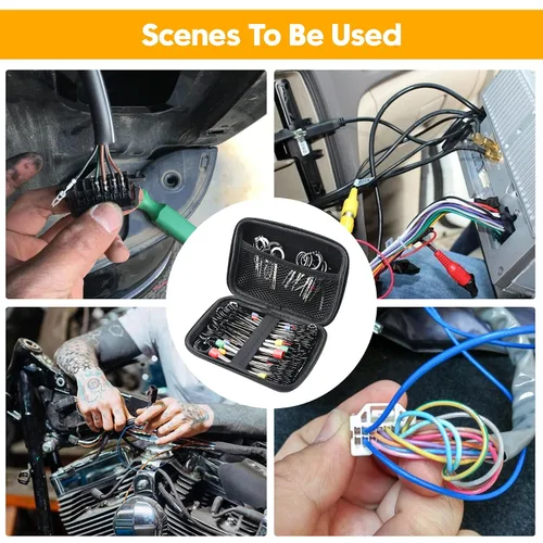 Vista 7 de Kit de herramientas de extracción de terminales, juego de 82 extractores de terminales, conector de cable expulsor de liberación de pasador