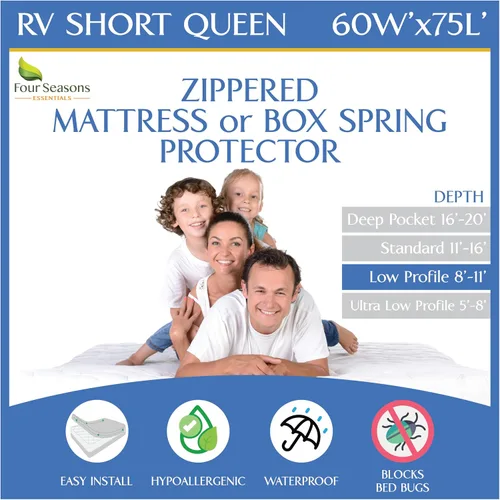 Vista 17 de Protector de colchón para sofá cama tamaño individual, 39 pulgadas de ancho x 72 pulgadas de largo x 5 pulgadas de profundidad, funda impermeable