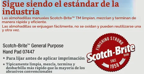 Vista 3 de Scotch-Brite (TM) - Lija Primer Prep 07747, de óxido de aluminio, 15' de largo x 4-3/4" de ancho, color granate (Pack de 1).