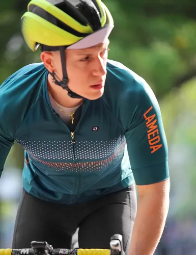 Vista 5 de LAMEDA Camiseta de ciclismo para hombre, transpirable, ligera, de manga corta, elástica, con cremallera completa