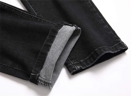 Vista 9 de AITITIA Jeans elásticos de ajuste regular rasgados para hombre
