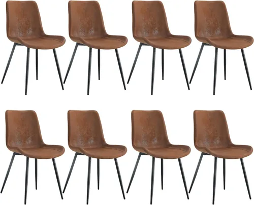Vista 12 de gopop Juego de 4 sillas de comedor, modernas sillas de comedor de cocina, sillas laterales tapizadas para comedor en piel sintética, respaldos