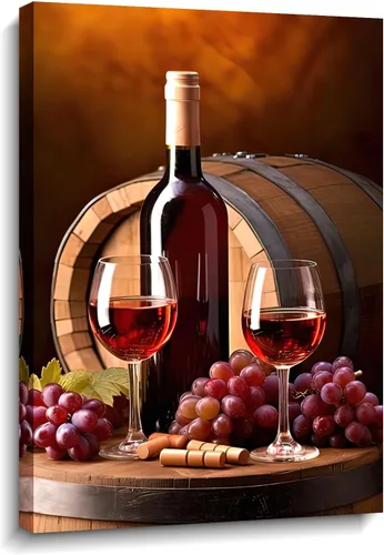 Vista 13 de Lienzo decorativo para pared, decoración de cocina, pintura de queso con uvas, obra de arte moderna, paisaje, fotografía, pintura para comedor, Art-1