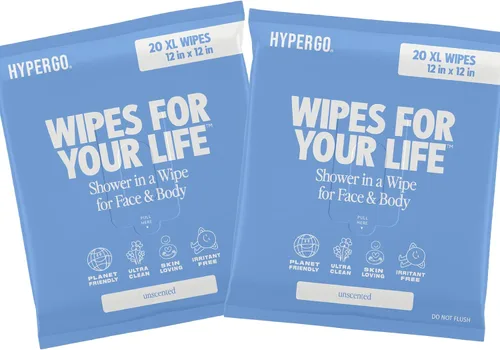 Vista 15 de Toallitas corporales HyperGo XL para mujeres y hombres – 30.5 cm x 30.5 cm Toallitas de limpieza corporal completas sin enjuague, 20