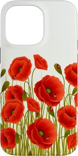 Vista 20 de iPhone 13 Rojo Amapolas Flores En Un Campo Caso
