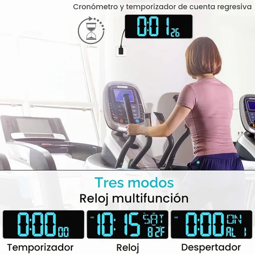 Vista 5 de XREXS Reloj de pared digital grande de 17.2 pulgadas, sincronización Bluetooth, relojes atómicos precisos con control remoto, reloj de abuelo