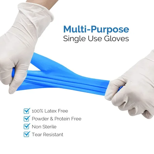 Vista 3 de Basic Medical Synmax - Guantes para examen de vinilo, sin látex y sin polvo, talla mediano, BMPF-3002 (caja de 1000)