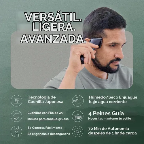 Vista 2 de Panasonic MultiShape - Cortapelos eléctricos para hombre con cuatro accesorios de peine dobles para cortar longitudes de 0.9 a 1.181 in