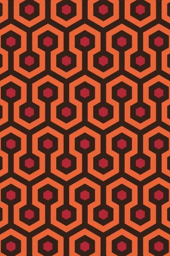 Vista 2 de Alfombra retro laminada con diseño hexagonal de película de terror espeluznante y aterradora decoración de Halloween, póster de borrado en seco