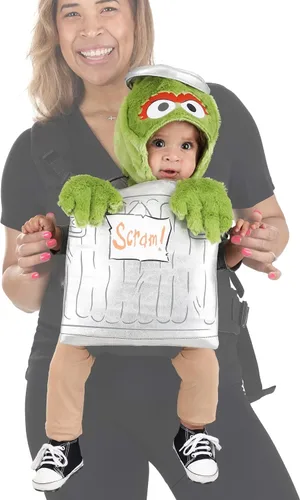 Vista 5 de Accesorios de disfraz de personajes de Barrio Sésamo Disfraces de Elmo Infantil, Monstruo Galleta y Oscar el Gruñón