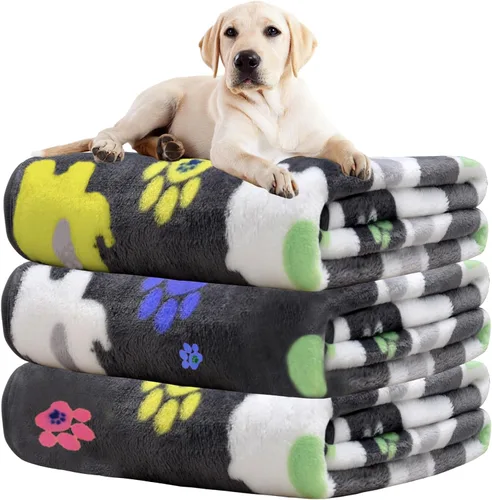 Vista 43 de Rezutan 1 paquete de 3 mantas para perros grandes, 41x31 pulgadas para mantas suaves y mullidas para mascotas y gatos de tamaño mediano, reversibles