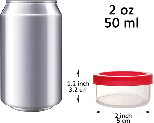 Vista 2 de Youngever Paquete de 3 recipientes de plástico para condimentos, recipientes de salsa con tapa, recipiente de plástico para aderezo para ensaladas 2