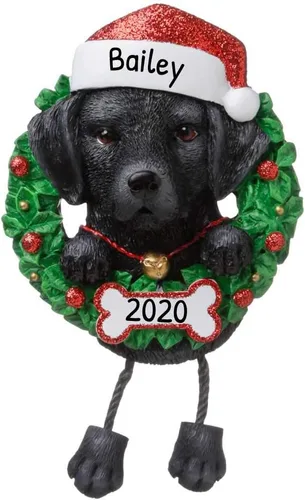 Vista 24 de Adornos de Navidad personalizados para perros 2024 – Corona de perro Beagle Adornos de Navidad para amantes de los perros, adorno de primera Navidad