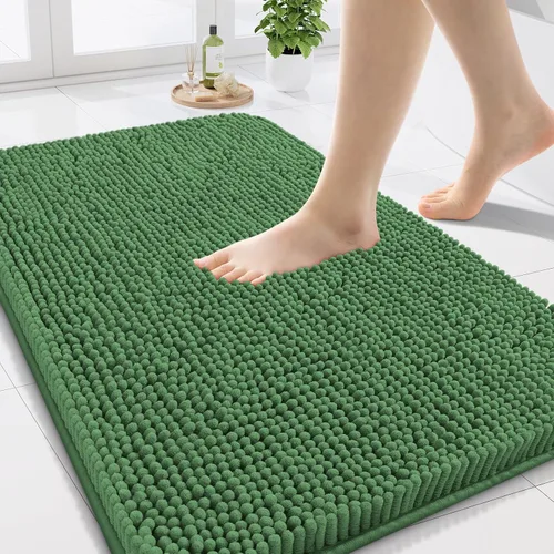 Vista 146 de Arotive Alfombras de baño de felpilla extrasuaves y absorbentes, de 24 x 16 pulgadas, lavables a máquina, parte trasera de goma antideslizante