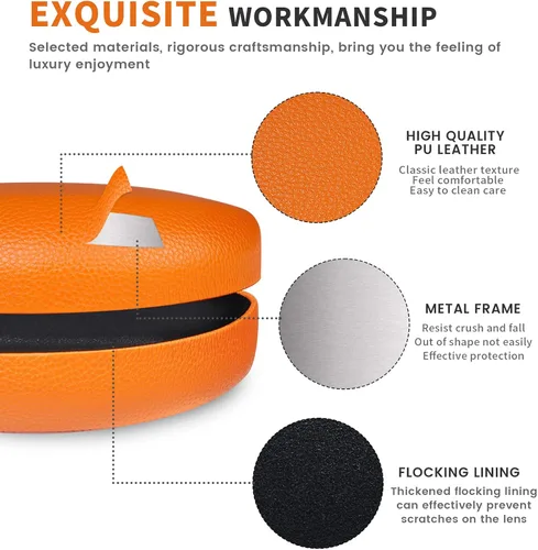 Vista 4 de molshine Funda rígida para gafas de sol funda clásica grande para lentes de sol lentes con paño de limpieza bolsa