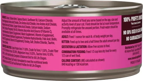 Vista 5 de Rawz Natural Premium - Alimento húmedo enlatado triturado para gatos, hecho con ingredientes de carne reales, sin BPA ni encías, latas de 5.5 onzas