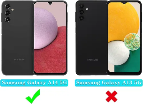 Vista 2 de ONOLA Funda compatible con Samsung Galaxy A14 5G con protector de pantalla HD, resistente a los golpes y a las caídas de servicio pesado, funda de 3