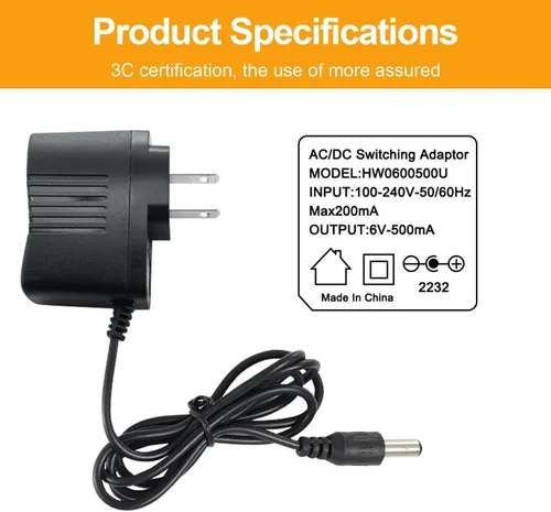 Vista 4 de Fuente de alimentación de repuesto de adaptador AC/DC para básculas Camry y Bromech, cable cargador de electrónica para báscula de alimentos