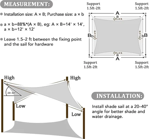 Vista 6 de Toldo rectangular Shade&Beyond tipo vela, para terraza, jardín, cubierta, pérgola Gris claro