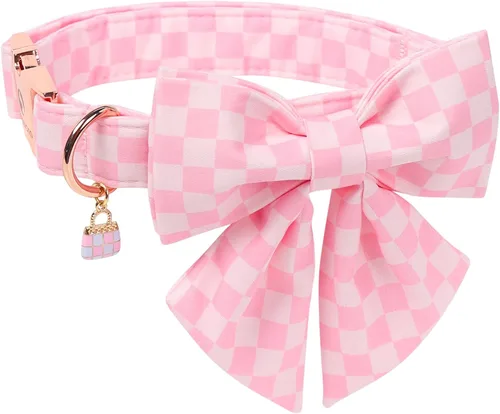 Vista 41 de DOGWONG Collar de otoño para perro con lazo, collar de moño para perro de Acción de Gracias, collar ajustable de algodón de otoño con hoja de arce