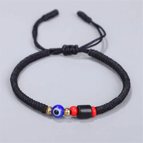Vista 2 de kelistom Pulsera de mal de ojo rojonegro para mujeres hombres adolescentes niñas niños pulseras budistas tibetanas tejidas a mano para protección