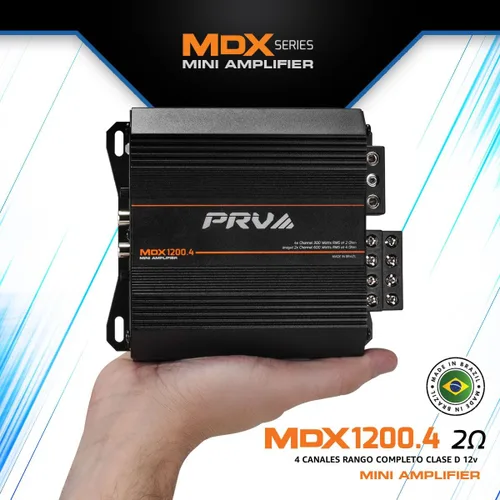 Vista 2 de PRV Audio MDX1200.4 Amplificador de audio para automóvil de 2 ohmios mini de 4 canales 4 x 300 vatios RMS a 2 ohmios - 1200 vatios 12 voltios