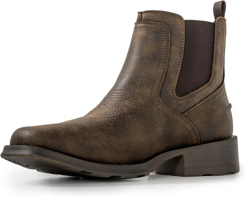 Vista 12 de Botas vaqueras para hombre, botas Chelsea occidentales con punta Negro