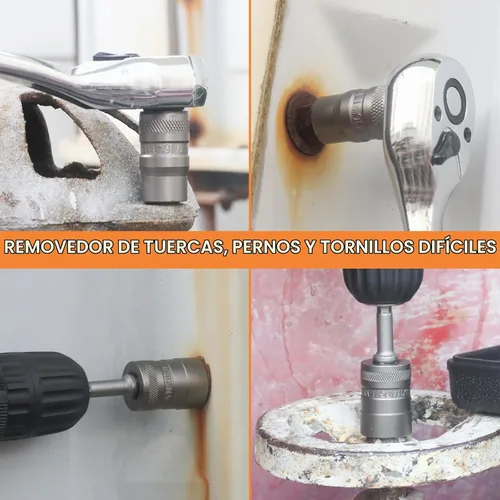 Vista 5 de Juego de Extractor de Pernos Mejorado, 32 Piezas Juego Removedor de Pernos y Tuercas de Impacto, Removedor de Tuercas de Orejeta Dañadas, Juego