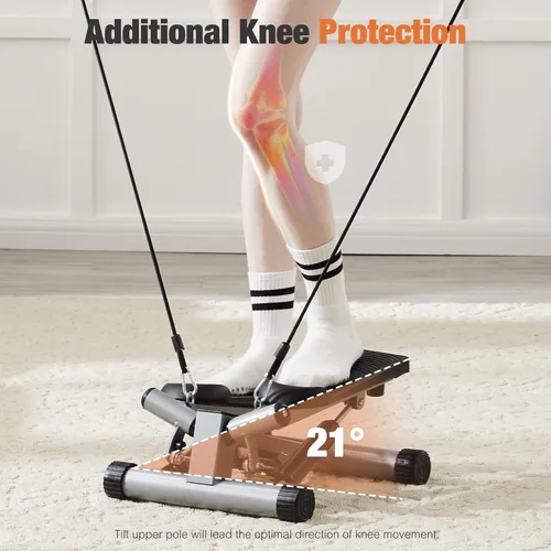 Vista 8 de Sweetcrispy Mini Steppers de Escalón con Bandas de Resistencia para Ejercicio en Casa, Máquina Stepper de Ejercicio de Giro Portátil para Sliver Pro