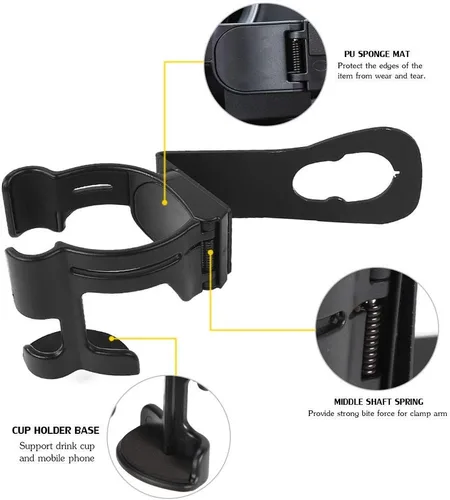 Vista 4 de Hooke Road - Soporte multifunción para teléfono y bebidas, soporte organizador para atornillar para Jeep Wrangler JK Rubicon Sahara Sport 2/4